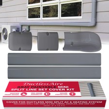 Ductless HVAC Mini Split Line Set Cover Paintable Kit Gray 3" x 7.5 ft