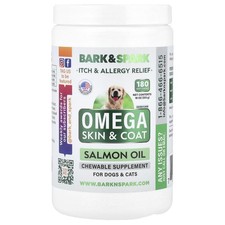 Omega Skin  Coat, Salmon Oil, For Dogs  Cats, Chicken, 180 Soft Chews, 18 oz