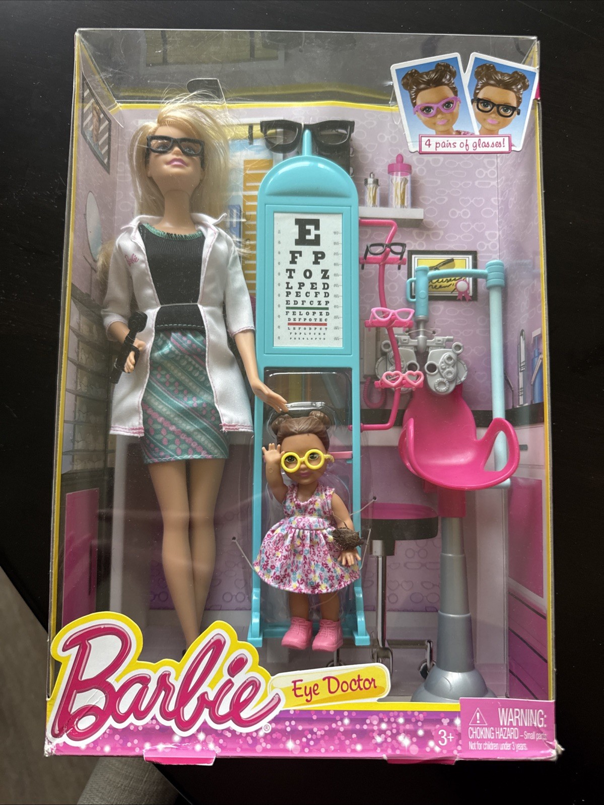 12&rdquo; Mattel Barbie Doll 2014 Eye Doctor Optometrist With Gl