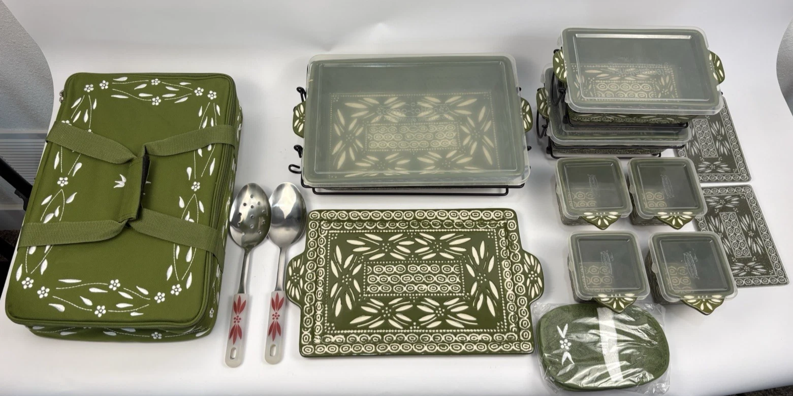 Temp-tations By Tara Green 25-Piece Bakeware Set – Oven to Table – Ceramic NEW
Opens in a new window