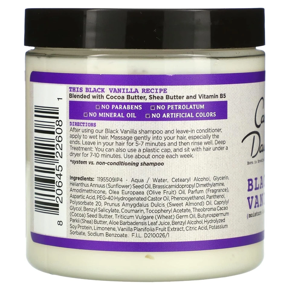 Batido de cabello acondicionador profundo de vainilla negra Carol's Daughter 8 oz NUEVO Foto 2 de 3