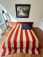Massive Antique 1890's Used In The Spanish American War 45 Star Flag 66” x 104"