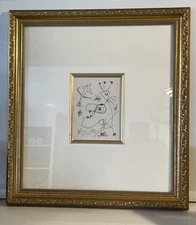 Joan Miro - L'Aigrette 1956 Etching Edition Of 1500 Canceled Plate In Gold Frame