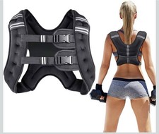 Black 20lb Weighted Vest Reflective Straps Pocket Thickened Shoulder Gym