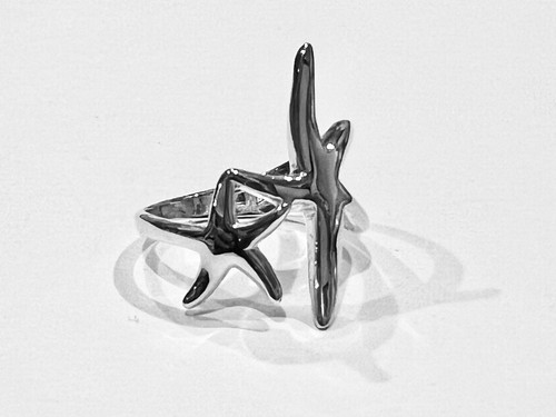 Starfish Double Stamped .925 Sterling Silver Beach Sealife Ring Brand New Size 8 - Picture 5 of 9