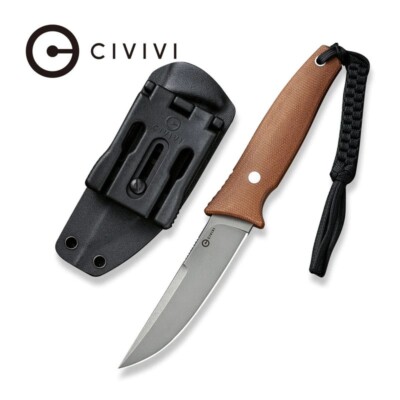 CIVC190465 CIVIVI Tamashii Brown Micarta Handle D2 Blade Kydex Sheath