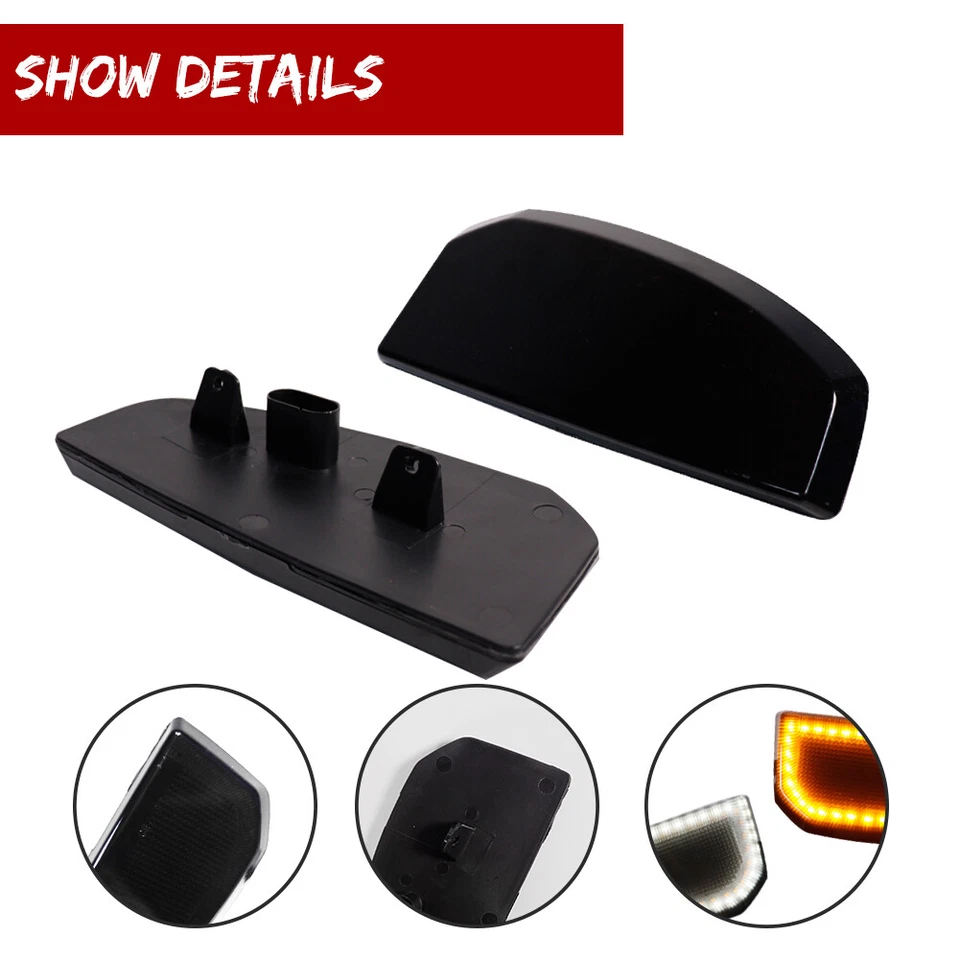 Luz de señal de espejo retrovisor de remolque lateral LED de humo para Toyota Tundra 2007-2021 Foto 4 de 4