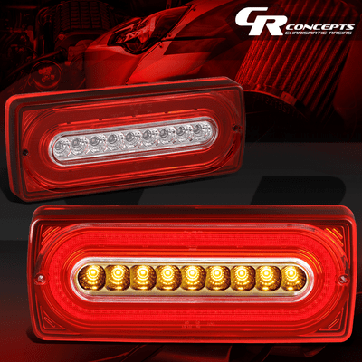 FOR 1999-2017 MERCEDES G-CLASS//GLA W463 RED CLEAR LED TAIL BRAKE STOP LIGHT//LAMP
