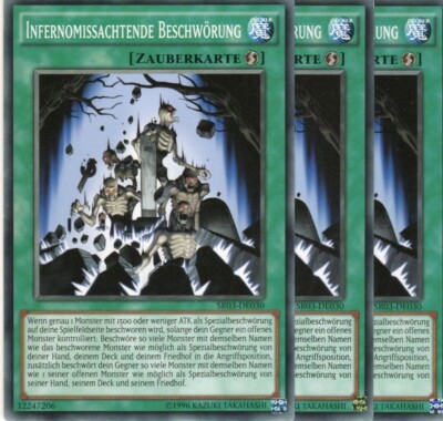 yugioh 3x Infernomissachtende Beschwörung SR03-DE030 COMMON DEUTSCH