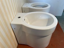 Kerasan mod. MINI ANGEL Coppia Vaso + Bidet FILOMURO A TERRA in ceramica  Bianca