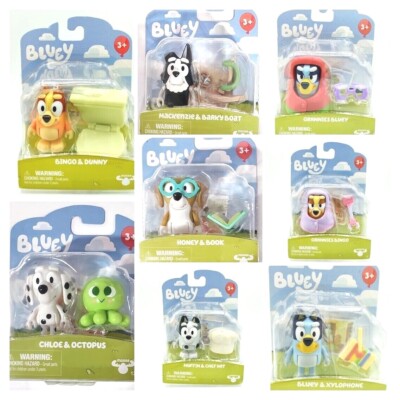 Bluey Figure Grannies Bingo, Muffin & Chef Hat, Bingo & Dunny, Chloe & Octopus