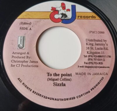 Sizzla - To The Point Vinyl 45 - 2000 CJ Records - Jamaica - Tixx Riddim - VG+