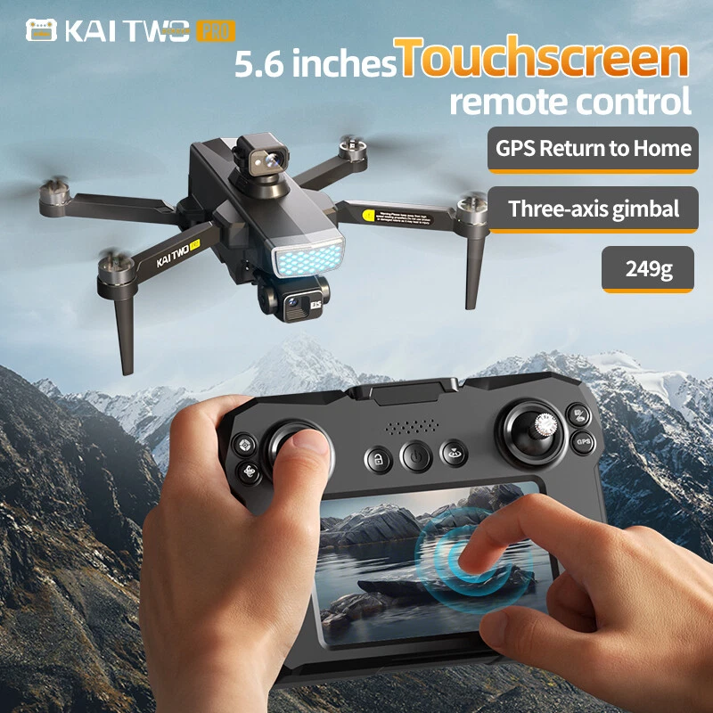 GPS Return Three Axis Gimbal 5.6" Remote Control Screen EIS HD Camera Drone - Image 2 of 4