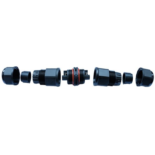 Black L20 Direct Waterproof Connector Junction Box for 2/3/4 Pin Cable