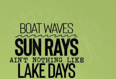 BOAT WAVES SUN RAYS LAKE Wall Decal Sticker Decor Removable Sticky Decor DIY