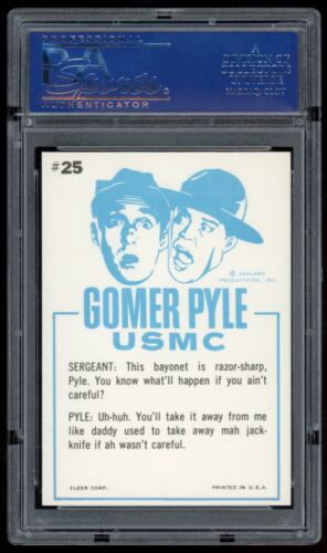 Tarjeta USMC 1965 Fleer Gomer Pyle #25 no para limpiar las uñas de los pies PSA 7 - Imagen 2 de 2