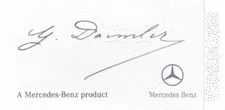 MERCEDES CLEAR WINDSHIELD GLASS DECAL STICKER SIGNATURE SIGNED BY DAIMLER