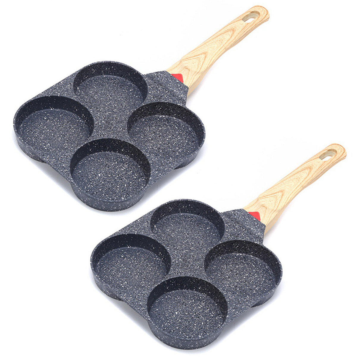 Non-Stick Omelet Frying Pan 4 Hole Pancake Egg Ham Burger Steak Breakfast Maker