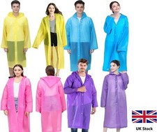 Raincoat Waterproof Poncho Reusable Plastic Adult Camping Festival Rain Coat