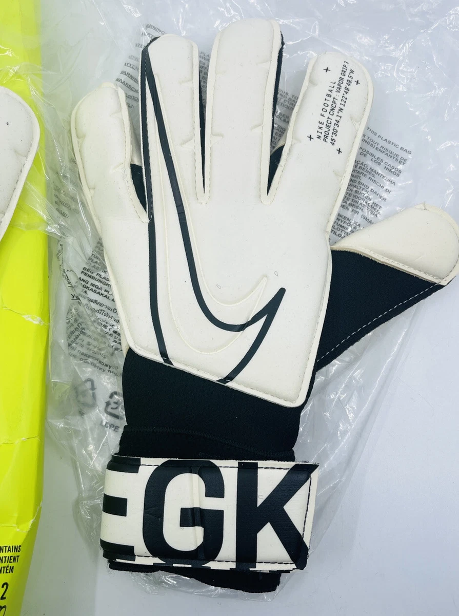 Nike Vapor Grip3 Goalkeeper Gloves White Black Size 7 ACC Football Gloves