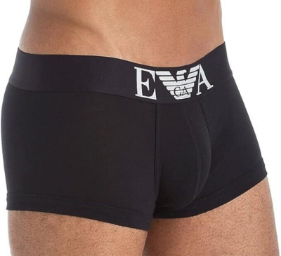 Emporio Armani Men's Essentials Stretch Cotton Trunk Underwear, Small, Black