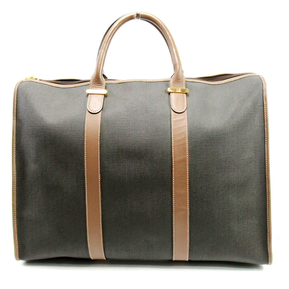 dunhill Boston Bag Herringbone PVC Leather Used Authentic dunhill Boston Bag Herringbone PVC Leather Used Authentic