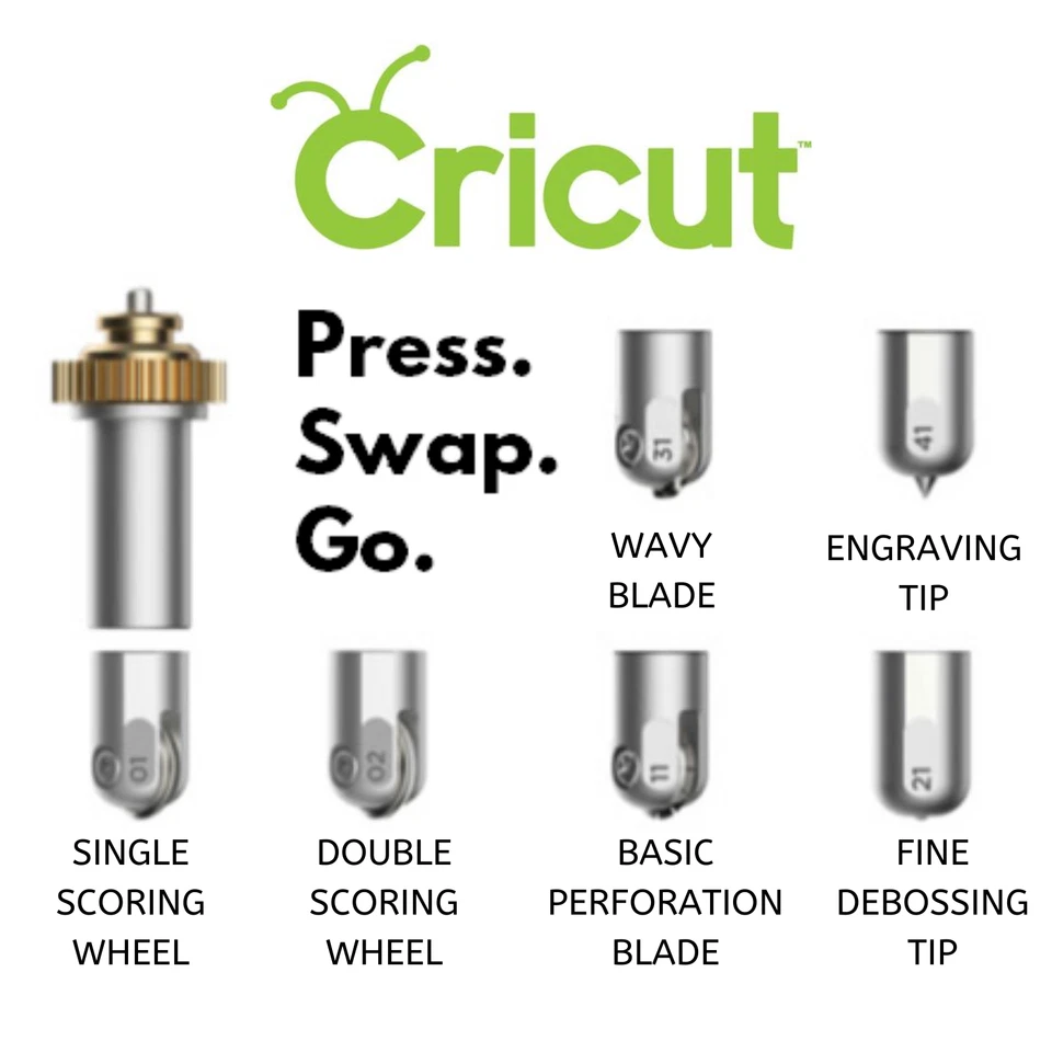 Cricut Maker Tip Set Scoring Wheel Engraving Perforation Wavy Debossing GENUINE - image 2 of 4
