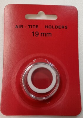 GENUINE 19mm WHITE RING AIR-TITE CAPSULE (HOLDER) FOR COIN, AIRTITE - NEW RETAIL