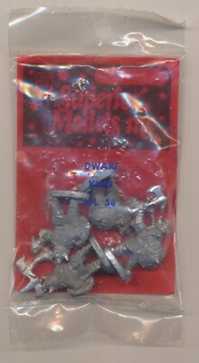 Superior Wizards & Lizards 25mm Miniature Dwarf King WL58 4 Figures NOS D&D