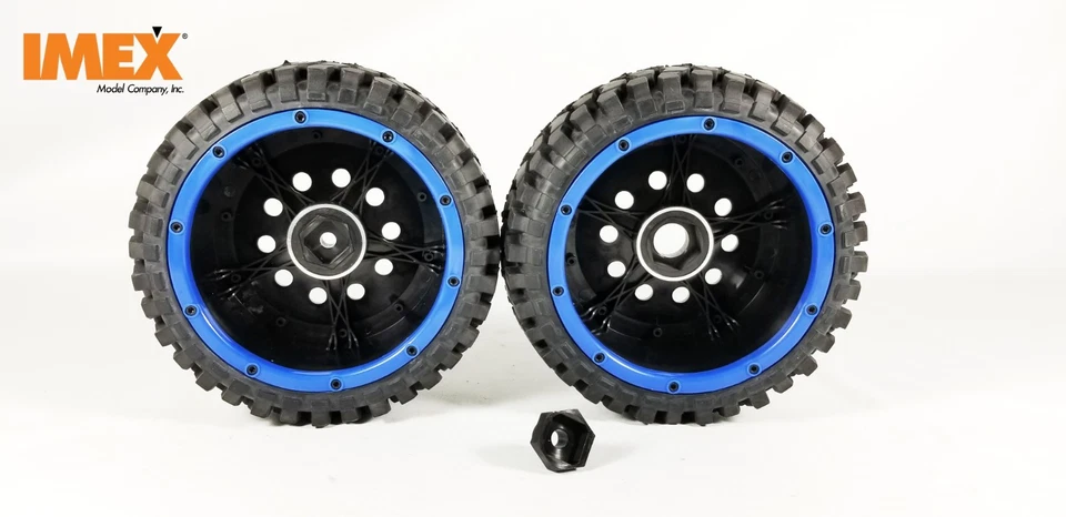 IMEX K-Rock Tires w/ Pluto Beadlock Rims (Black/Blue) 1 Pair of Front Tires - Image 4 of 4