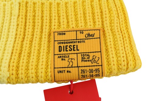 DIESEL K-Arollus Men Hat OS Yellow Cotton Blend Unisex Knitted Beanie RRP€99 - Picture 4 of 11