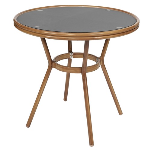 French Bistro Style Cast Iron Round Dining Table Dark Russet And