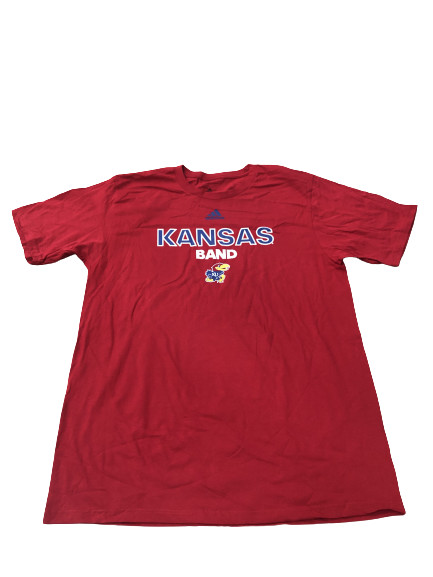Футболка Adidas NCAA Kansas Jayhawks Red Band S/S Красная Sz большого размера b289
