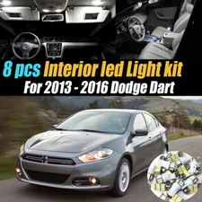 8pc Super White Car Interior LED Light Bulb Kit for 2013-2016 Dodge Dart