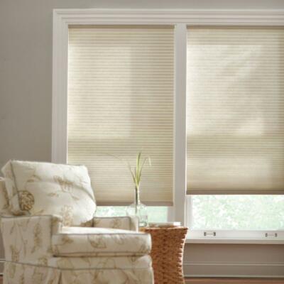 CUSTOM CUT Parchment 9/16 in Cordless Light Filtering Cell Shade Presale