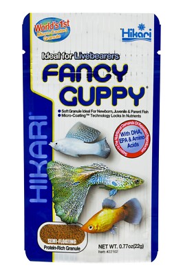 3 Packs Hikari Tropical Fancy Guppy Semi Floating Granule Pellets Fish Food 22g