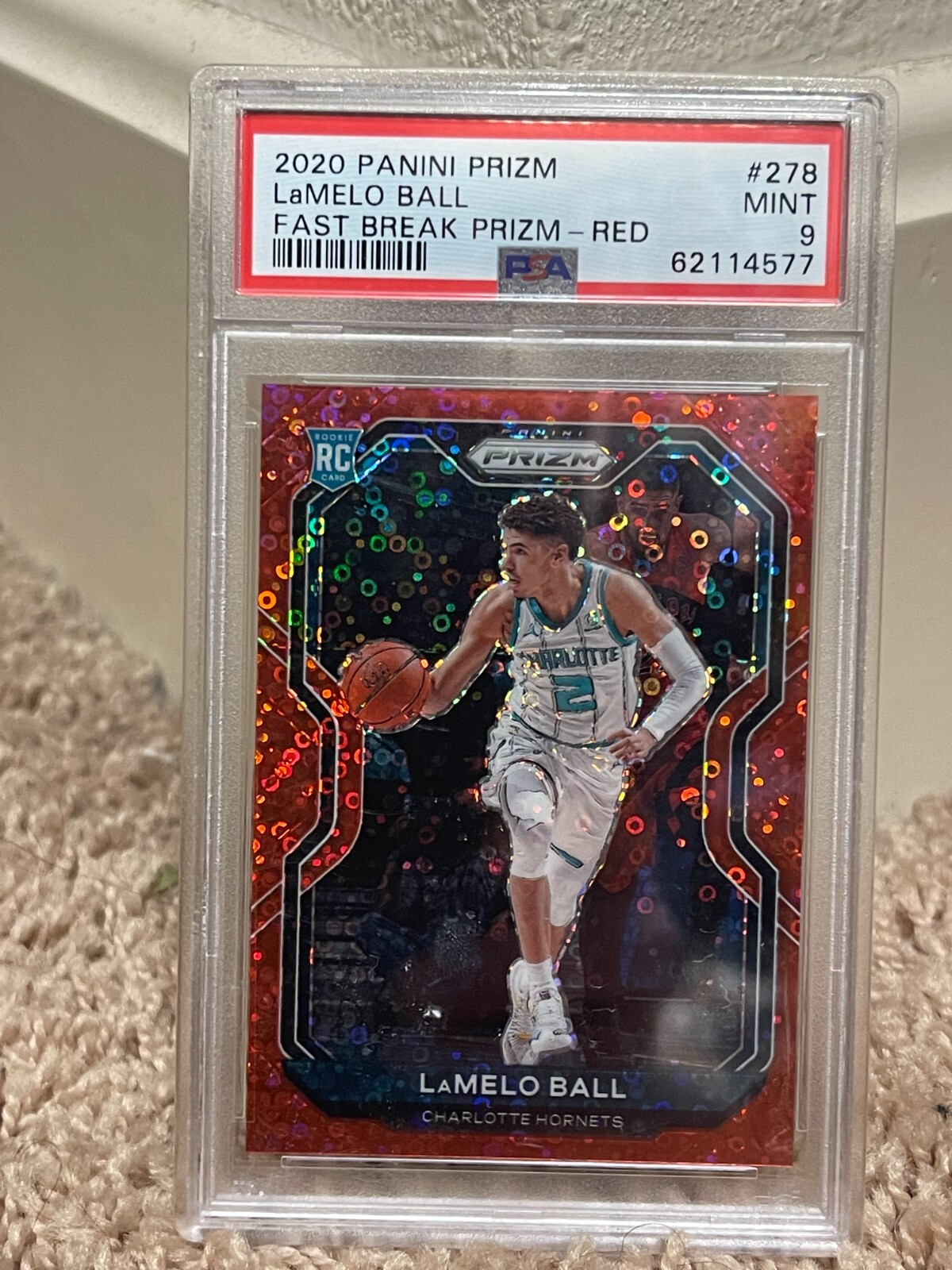 2020 Panini Prizm Lamelo Ball RC #278 Fast Break Red Prizm PSA 9 015/125