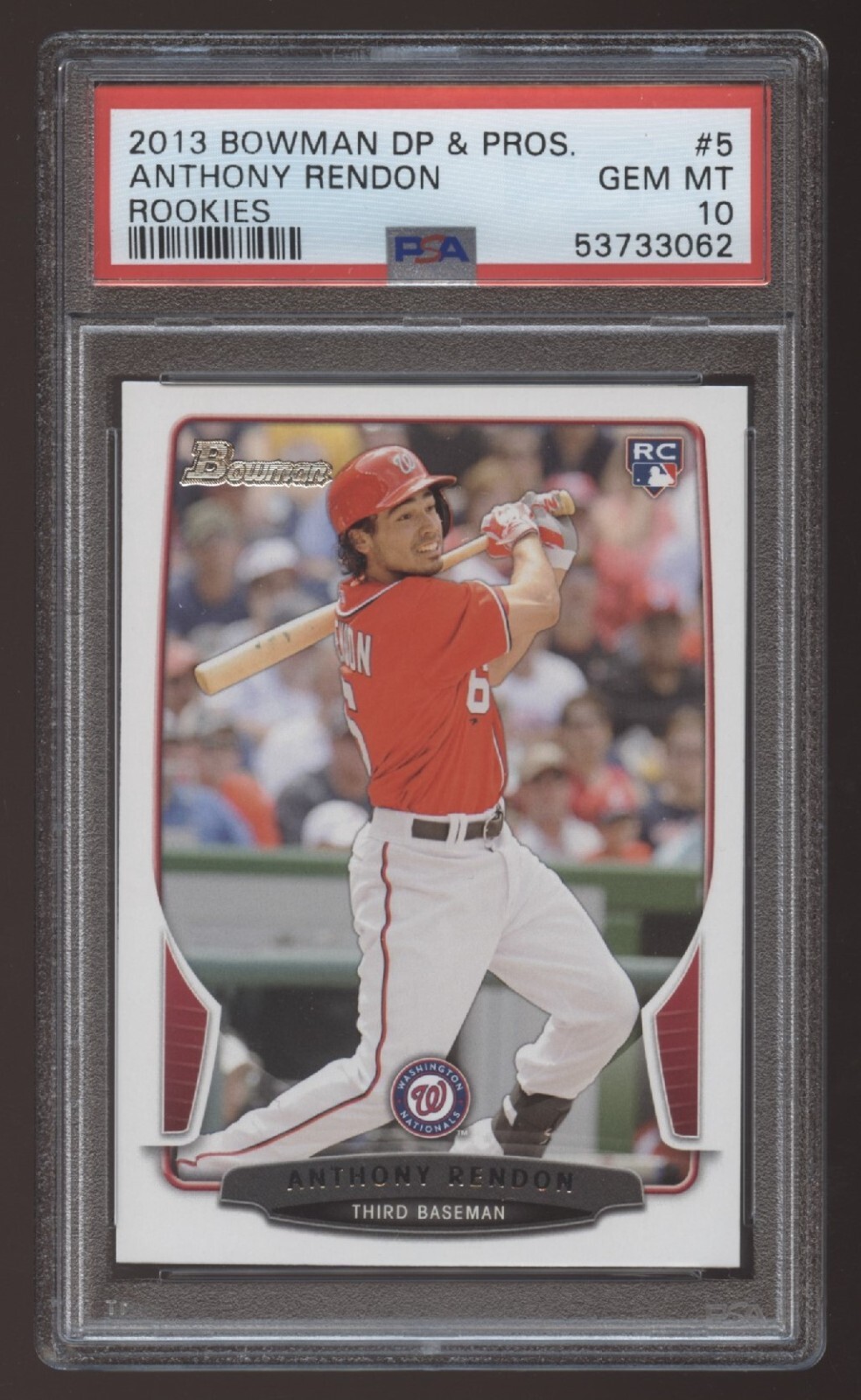 2013 Bowman Draft Picks & Prospects Anthony Rendon Rookie PSA 10 RC #5 Nationals