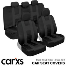 Car Seat Covers Full Set Front Rear Bench For Auto Truck Suv Charcoal Gray