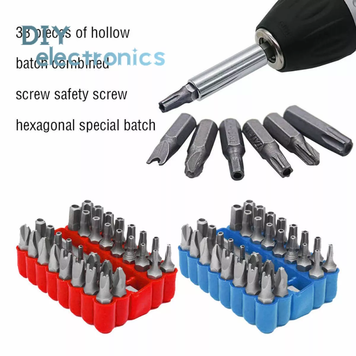 33pcs Tamper Proof Security Torx Spanner Screwdriver Bit Set Star Hex Holder US