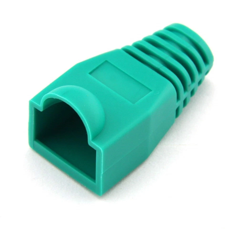 Cat5e Cat5 Cat6 RJ45 Boot End Cap Green Connector Modular Head Plug Cable Lot - Image 2 of 4