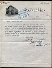 CHARLESTON, WV ~ Police Dept. Letterhead to SMITH & WESSON re .38 Pistol, 1945