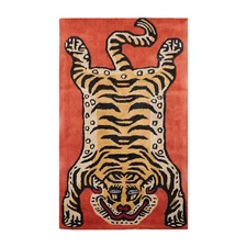 Tiger Handmade 100% Wool Novelty/Animal Oriental Area Rug Terracotta 3' x 5'