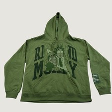 Freeze Rick and Morty Mens Large Green Graphic Pullover Hoodie Adult Swim