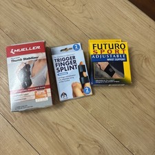 Lot of 3 Hand Wrist Braces Mueller Thumb Stabilizer Futuro Support Finger Splint