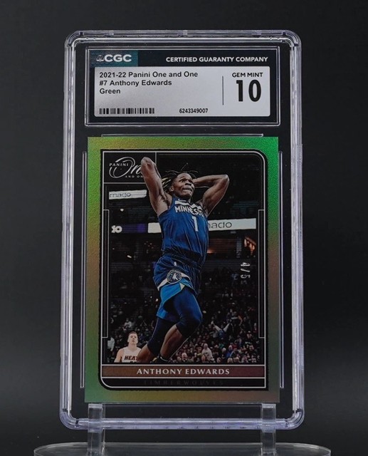 2021-22 Panini One and One #7 Anthony Edwards Green 4/5. CGC 10