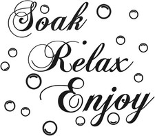 Black Bathroom Wall Decals Soak Relax Enjoy Stickers,Wall Art Decal