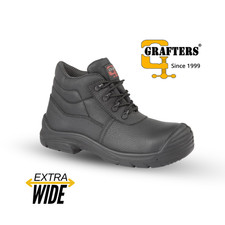 Mens Grafters Wide Safety Boots Chukka Waterproof EEEE Fit Leather Steel Toe