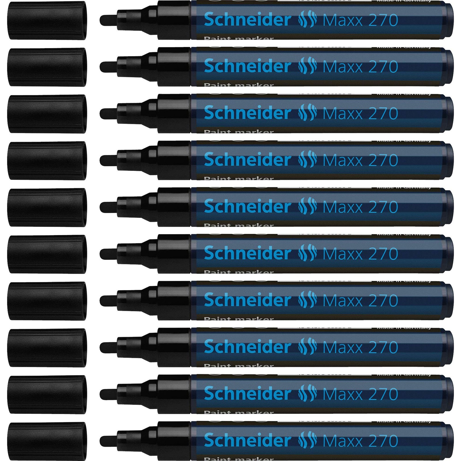 Schneider Paint-Marker 270 Round Tip 1-3 mm Removable Tip 10 Pack Black 9590₽