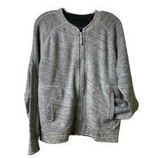 Tommy Bahama Full Zip Jacket Marled Gray Sz L 2470 